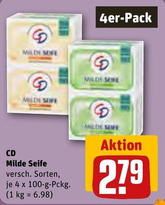 REWE CD Milde Seife 4 x 100 g Pckg. Angebot