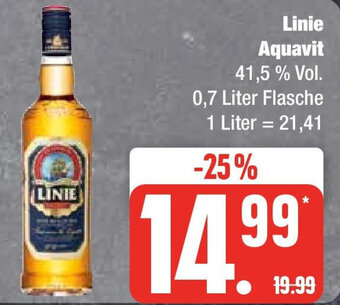 Edeka Linie Aquavit 0,7 Liter Flasche Angebot