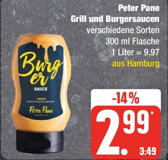 Edeka Peter Pane Grill und Burgersaucen 300 ml Flasche Angebot