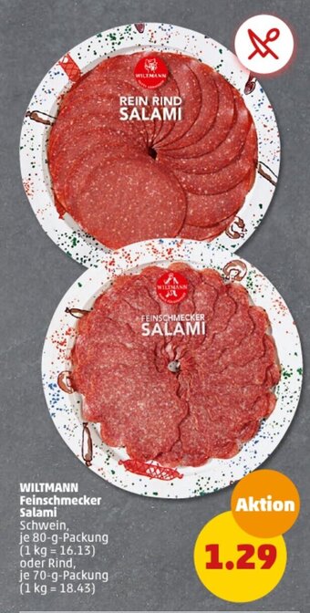PENNY WILTMANN Feinschmecker Salami 70 g Packung Angebot