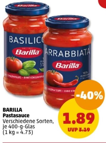 PENNY BARILLA Pastasauce 400 g Glas Angebot