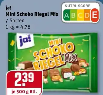 REWE Ja! Mini Schoko Riegel Mix 1kg Angebot