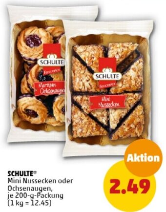 PENNY SCHULTE Mini Nussecken oder Ochsenaugen 200 g Packung Angebot