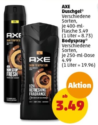 PENNY AXE Duschgel 400 ml Flasche oder Bodyspray 250 ml Dose Angebot