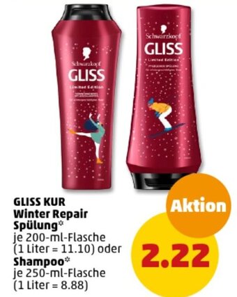 PENNY GLISS KUR Winter Repair Spülung 200 ml Flasche oder Shampoo 250 ml Flasche Angebot