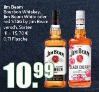 Ihr Frischmarkt Jim Beam Bourbon Whiskey, Jim Beam White oder red STAG by Jim Beam versch. Sorten 700ml Angebot
