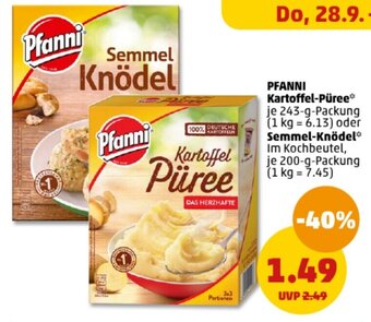 PENNY PFANNI Kartoffel-Püree 243-g-Packung oder Semmel-Knodel 200-g-Packung Angebot