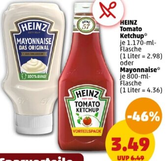 PENNY HEINZ Tomato Ketchup 1.170-ml-Flasche oder Mayonnaise 800-ml-Flasche Angebot