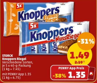 PENNY STORCK Knoppers Riegel 5 x 40-g-Packung Angebot