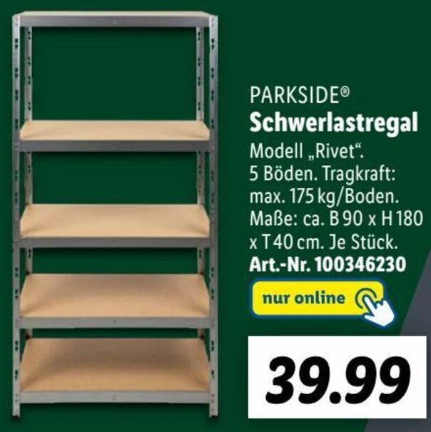 Lidl PARKSIDE Schwerlastregal Angebot