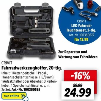 Lidl CRIVIT Fahrradwerkzeugkoffer, 20-tlg. Angebot