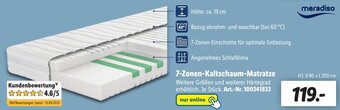 Lidl meradiso 7-Zonen Kaltschaum Matratze Angebot