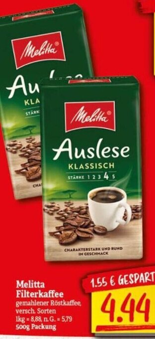 NP Discount Melitta Filterkaffee 500g Packung Angebot