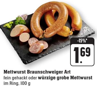nah & gut Mettwurst Braunschweiger Art oder würzige grobe Mettwurst 100 g Angebot