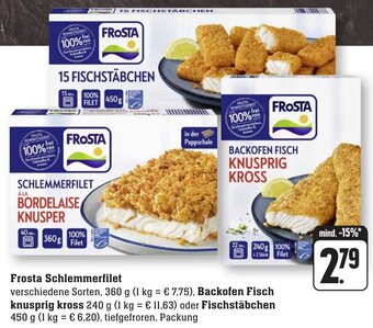 nah & gut Frosta Schlemmerfilet 360 g, Backofen Fisch knusprig kross 240 g oder Fischstäbchen 450 g Angebot