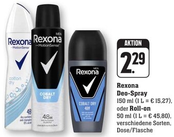 nah & gut Rexona Deo-Spray 150 ml oder Roll-on 50 ml Angebot