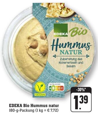 nah & gut EDEKA Bio Hummus natur 180 g Packung Angebot