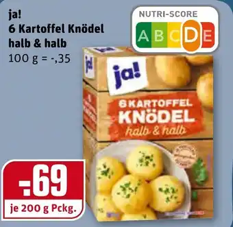 REWE Ja! 6 Kartoffel Knödel halb & halb 200g Angebot