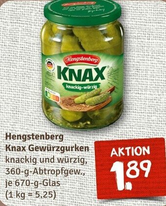 nahkauf Hengstenberg Knax Gewürzgurken 670-g-Glas Angebot