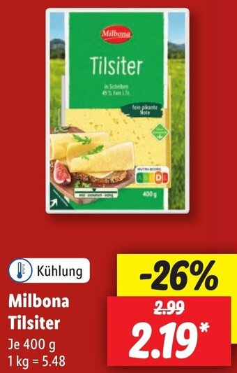 Lidl Milbona Tilsiter 400 g Angebot