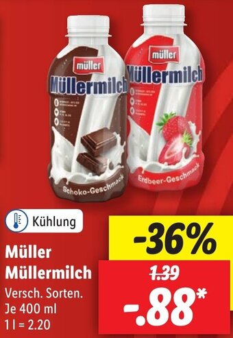 Lidl Müller Müllermilch 400 ml Angebot