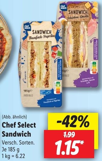 Lidl Chef Select Sandwich 185 g Angebot