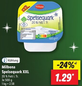 Lidl Milbona Speisequark XXL 500 g Angebot