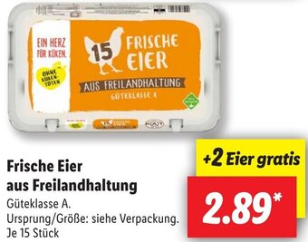 Lidl Frische Eier aus Freilandhaltung 15 Stück Angebot