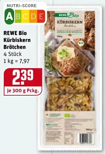 REWE Rewe Bio Kürbiskern Brötchen 300g Angebot