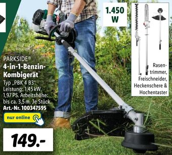 Lidl PARKSIDE 4-in-1-Benzin Kombigerät PBK 4 B3 Angebot