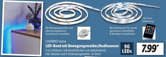 Lidl LIVARNO home LED-Band mit Bewegungsmelder/Audiosensor Angebot