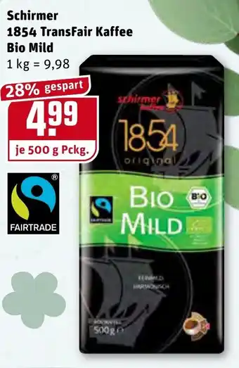 REWE Schirmer 1854 TransFair Kaffee Bio Mild 500g Angebot