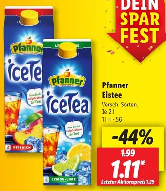 Lidl Pfanner Eistee 2 L Angebot