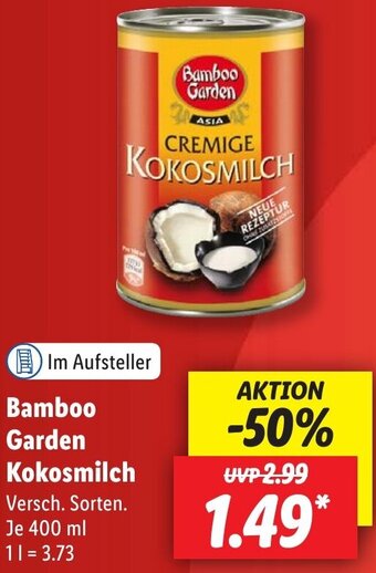 Lidl Bamboo Garden Kokosmilch 400 ml Angebot