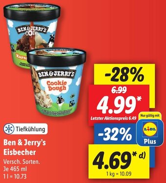 Lidl Ben & Jerry's Eisbecher 465 ml Angebot