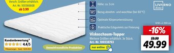 Lidl LIVARNO home Viskoschaum-Topper Angebot