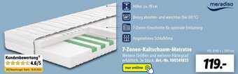 Lidl Meradiso 7-Zonen-Kaltschaum Matratze Angebot