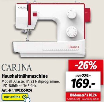 Lidl CARINA Haushaltnähmaschine Angebot
