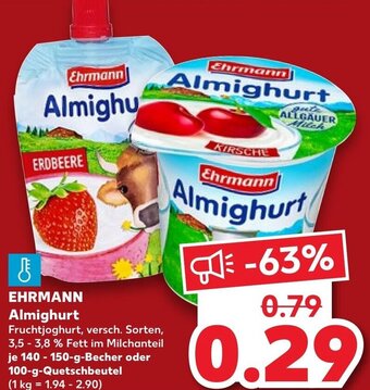Kaufland EHRMANN Almighurt 140-150 g Becher oder 100 g Quetschbeutel Angebot