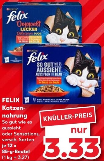 Kaufland FELIX Katzennahrung 12x85 g Beutel Angebot