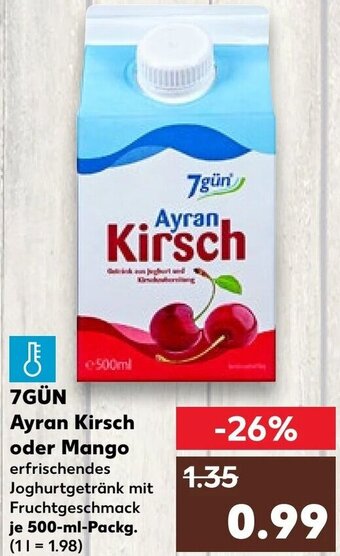 Kaufland 7GÜN Ayran Kirsch oder Mango 500 ml Packg. Angebot