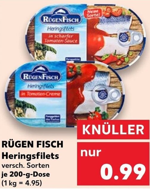 RÜGEN FISCH Heringsfilets 200 g Dose Angebot bei Kaufland