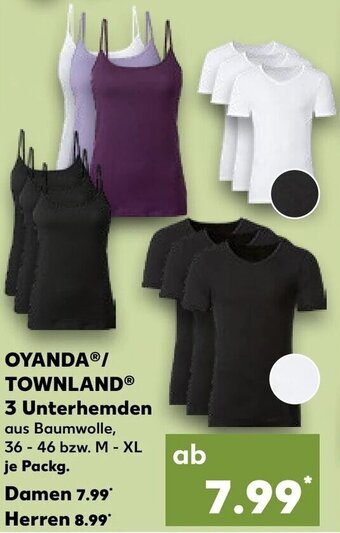 Kaufland OYANDA/ TOWNLAND 3 Unterhemden Angebot