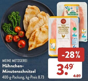 Aldi Süd MEINE METZGEREI Hähnchen-Minutenschnitzel 400 g Packung Angebot