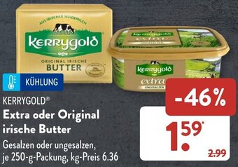 Aldi Süd KERRYGOLD Extra oder Original irische Butter 250 g Packung Angebot