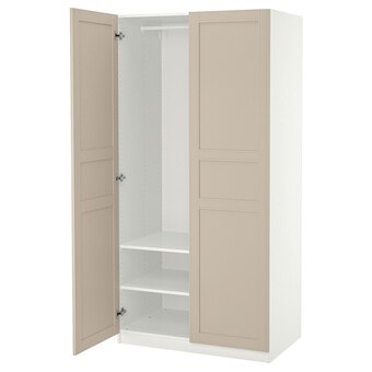 IKEA Pax / flisberget kleiderschrank weiß/hellbeige 100x60x201 cm Angebot