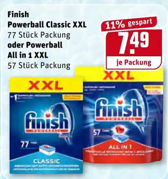 REWE Finish Powerball Classic XXL oder Powerball All in 1 XXL Angebot