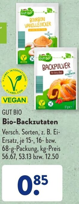 Aldi Süd GUT BIO Bio-Backzutaten Angebot
