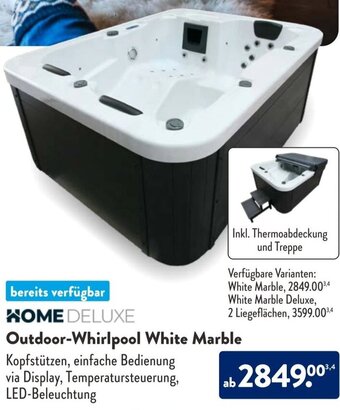 Aldi Süd HOME DELUXE Outdoor-Whirlpool White Marble Angebot