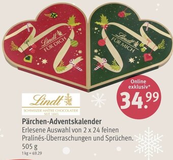 Rossmann Lindt Pärchen-Adventskalender 505 g Angebot